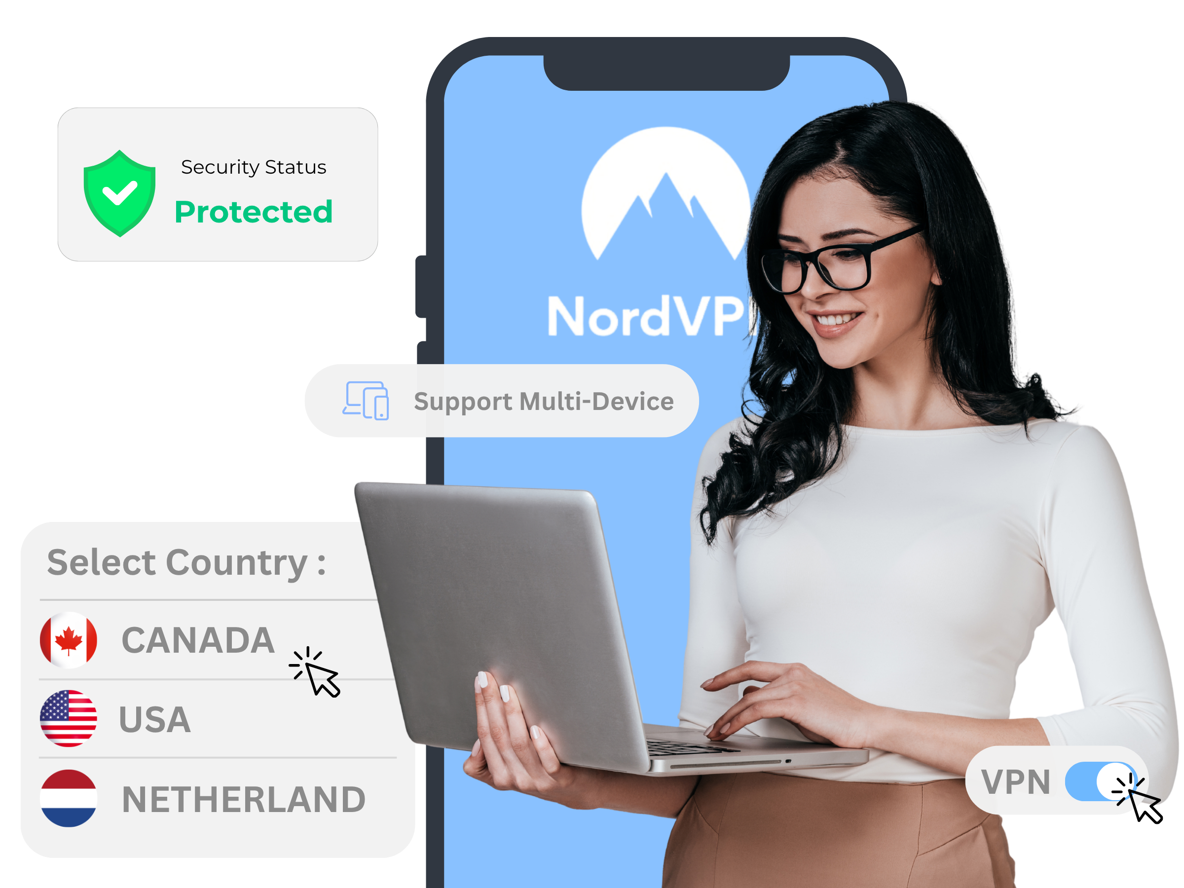 Person securely browsing on mobile