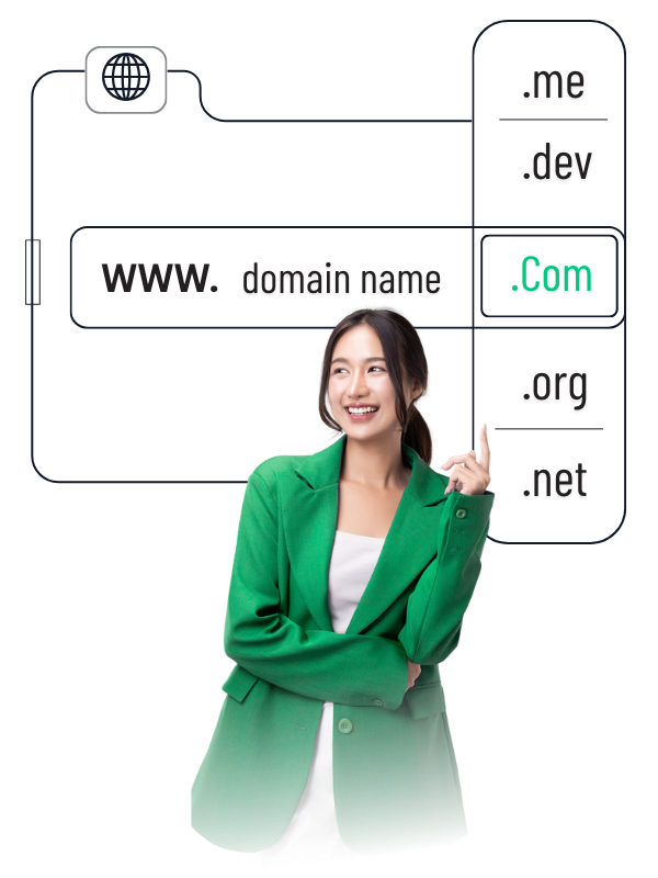 Illustration of a global internet network representing domain registration